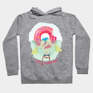 Hello summer watercolor digital illustration Hoodie